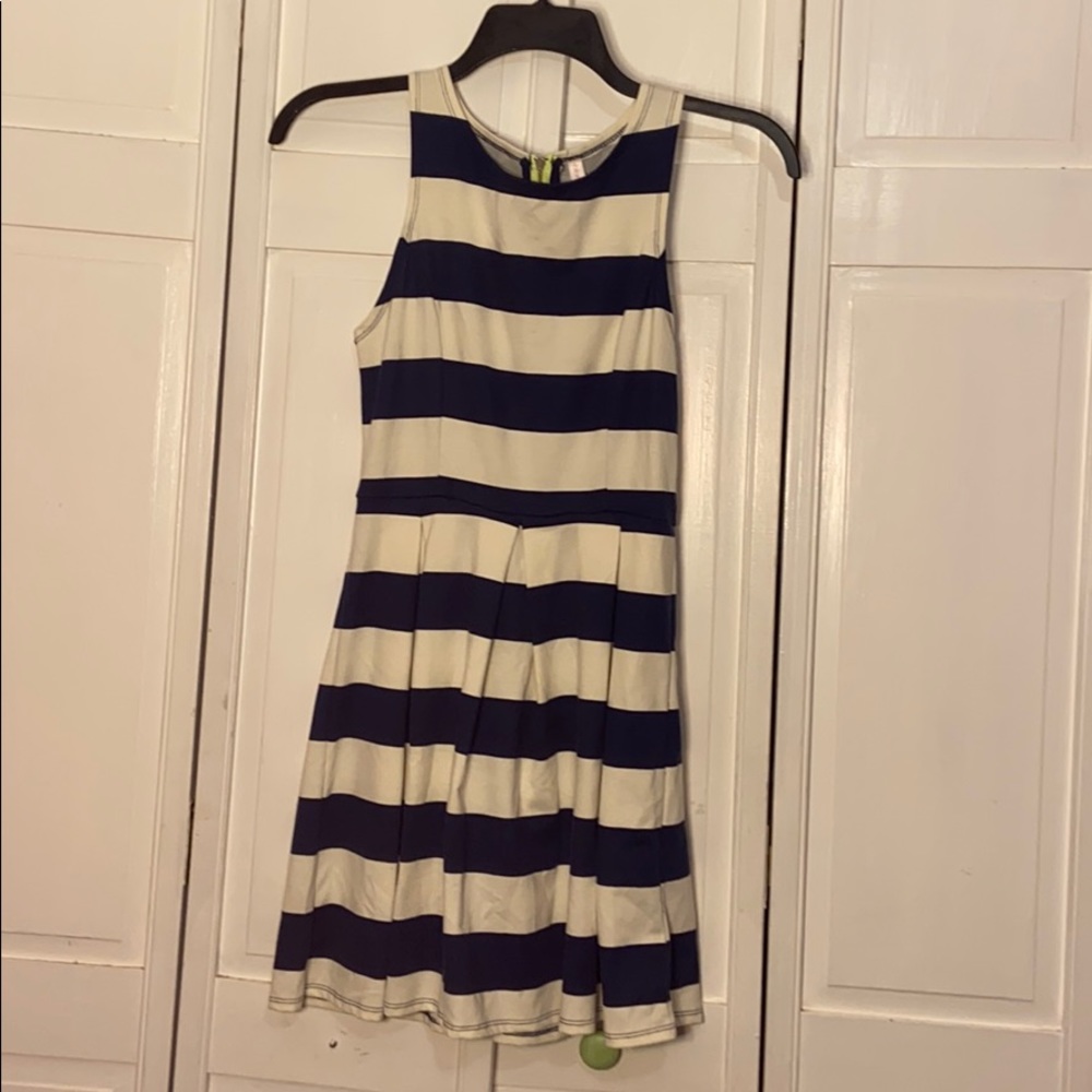 XHILARATION | Navy blue and white striped dress